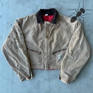 Vintage Y2K Carhartt cropped Detroit style brown work wear jacket